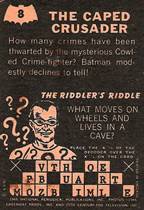 Front and back of cards number 8 and 31 of the A&BC Riddlers Riddle set