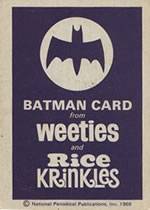 Backs of the Macleans and Rice Krispies 1966 Batman sets