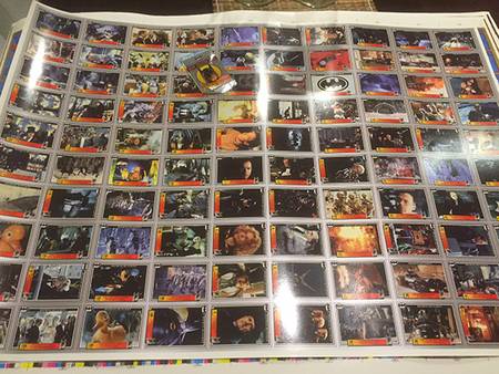 1992 Dynamic Marketing Batman Returns uncut sheets